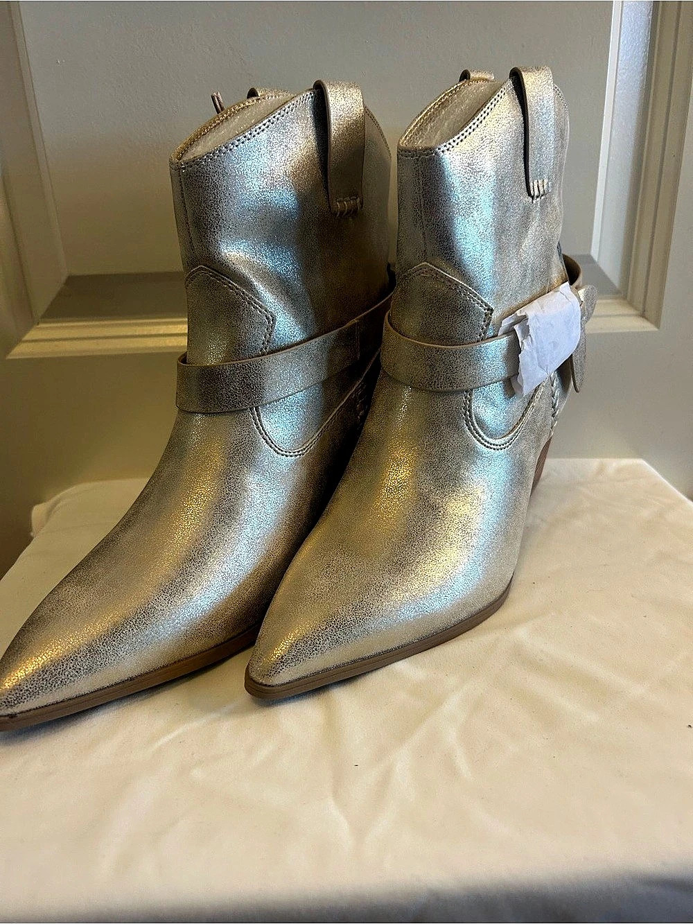 Michael Kors CLEMENT Metallic Ankle Boots US 7.5 M NWT